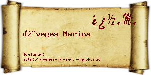 Üveges Marina névjegykártya